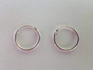 PENDIENTES DE PLATA DE LEY - AROS 9 MM - NUEVOS