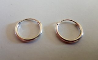PENDIENTES DE PLATA DE LEY - AROS 9 MM - NUEVOS