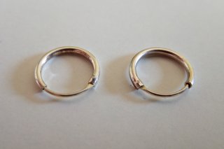 PENDIENTES DE PLATA DE LEY - AROS 9 MM - NUEVOS