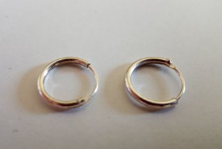 PENDIENTES DE PLATA DE LEY - AROS 9 MM - NUEVOS