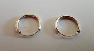 PENDIENTES DE PLATA DE LEY - AROS 9 MM - NUEVOS