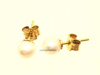 pendientes oro 18k con piedra con perla
