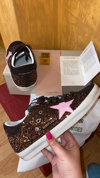 Zapatillas Golden Goose Glitter Marrón y Rosa T40