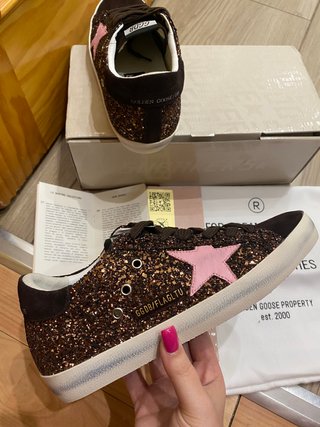 Zapatillas Golden Goose Glitter Marrón y Rosa T40