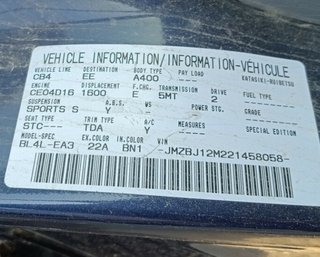 275751 airbag del der mazda 323 berl. f/s (bj) 1.6