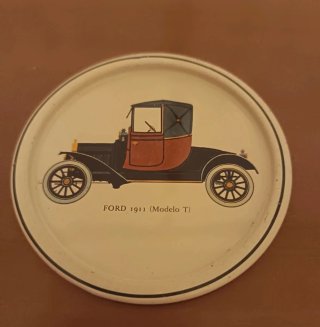 Lote 3 posavasos latón coches antiguos