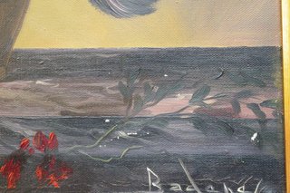 Anémonas, campanillas y rosas. Bodegón. Óleo sobre lienzo. Juan Badenes Miralles.