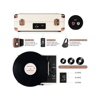 Retrolife INDIVIDUAL SUITCASE RECORD PLAYER