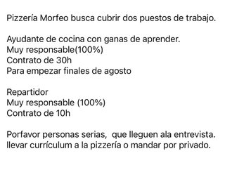 Ofresco trabajo