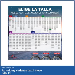 Autodomy cadenas textil nieve talla XL