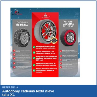Autodomy cadenas textil nieve talla XL