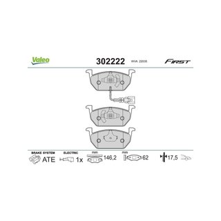 VALEO Essential 302222 pastillas freno eje