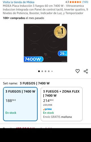 Placa de Inducción 7400W Nueva con Garantía