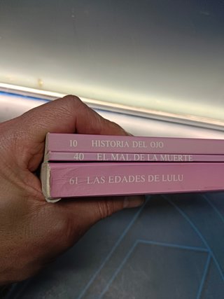 Lote 3 novelas eroticas, sonrisa vertical LAS EDADES DE LULU, EL MAL DE LA MUERTE, HISTORIA DEL OJO