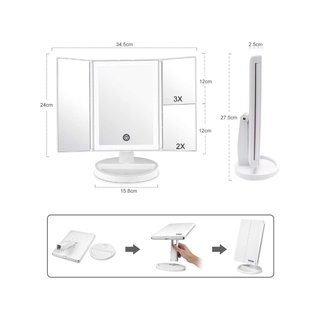 WEILY espejo tocador led aumento portátil