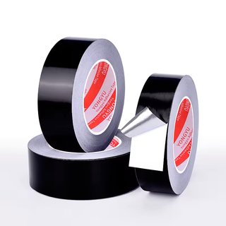 Cinta de aluminio negra 10/15 mm | 20m | 0.07 mm