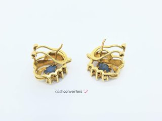 pendientes oro 18k con piedra con circonita