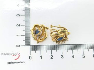 pendientes oro 18k con piedra con circonita