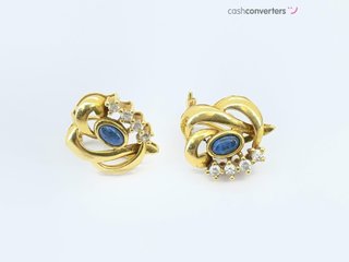 pendientes oro 18k con piedra con circonita
