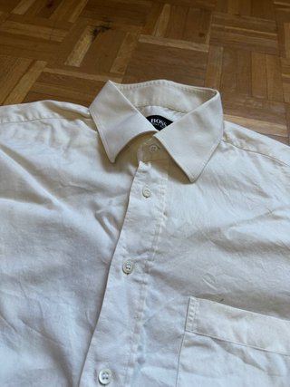Camisa Hugo Boss Beige Manga Larga