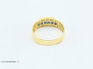 anillo oro 18k con piedra con circonita,zafiro