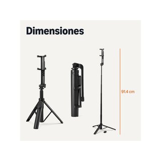 Amazon Basics palo selfie trípode 91cm mando