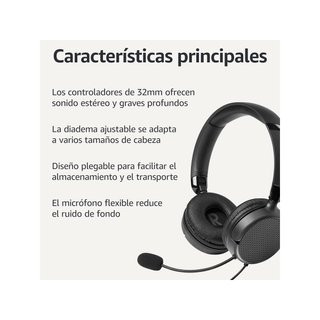 Amazon Basics auriculares cable micrófono
