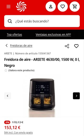 Freidora de aire ARIETE 4630/00