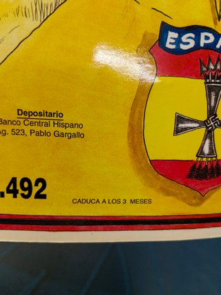 Cartel publicitario, venta de lotería AÑO 1995. FRANCISCO FRANCO. Honor y gloria a los caídos por ESPAÑA, 30x22 cm