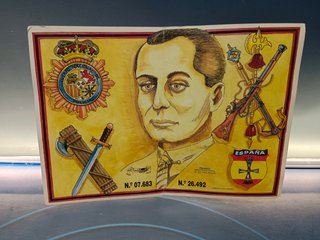 Cartel publicitario, venta de lotería AÑO 1995. FRANCISCO FRANCO. Honor y gloria a los caídos por ESPAÑA, 30x22 cm