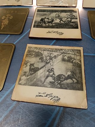 9 posavasos Los toros de Burdeos de Francisco de Goya. A.G.B.S