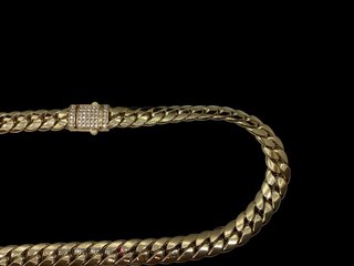 cadena oro 18k con circonita 30cm