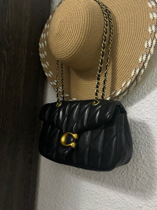 Bolso Coach Negro Dorado Original