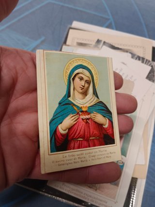 27 postales , cuartillas religiosas, material religioso