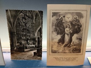 27 postales , cuartillas religiosas, material religioso