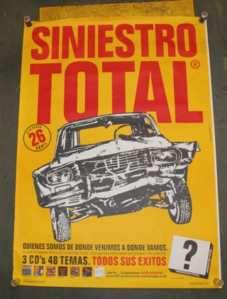 Póster, cartel promocional Siniestro Total. Diseño Óscar Mariné.