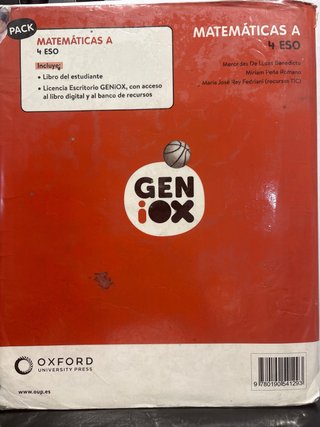 Matemáticas A 4 ESO : Geniox