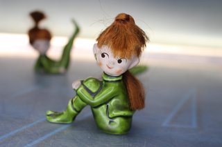 Cerámica Napco. 3 figuritas de bailarinas, elfos o duendes. Años 50. Pixie Girls.