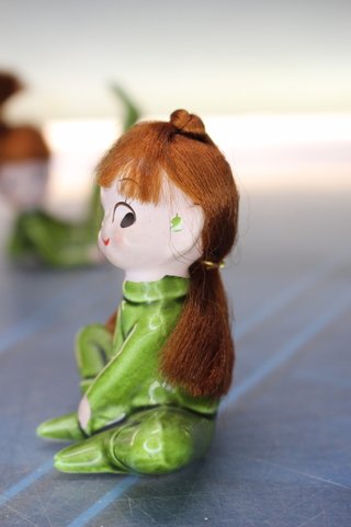 Cerámica Napco. 3 figuritas de bailarinas, elfos o duendes. Años 50. Pixie Girls.