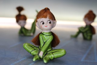 Cerámica Napco. 3 figuritas de bailarinas, elfos o duendes. Años 50. Pixie Girls.