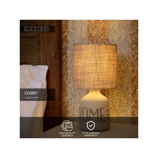 LUCIDE COSBY Lámpara de mesa cerámica gris LED