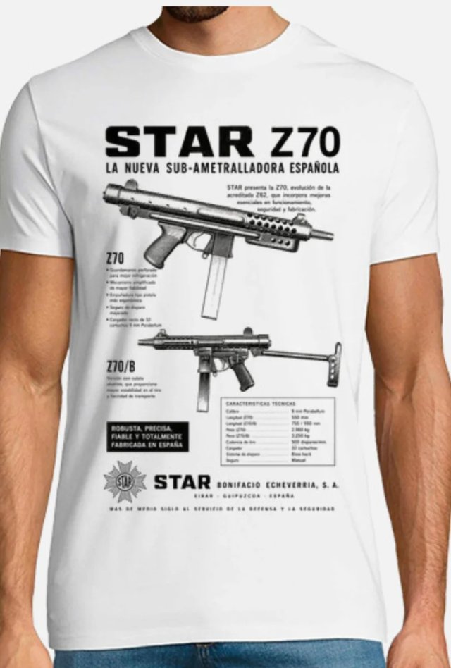 Camiseta STAR Z70 Sub-ametralladora Española
