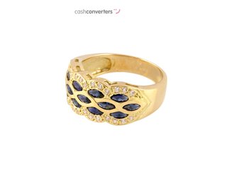 anillo oro 18k con piedra con zafiro