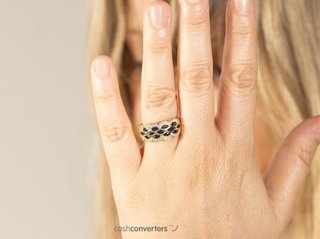 anillo oro 18k con piedra con zafiro
