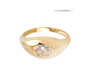 anillo oro 18k con piedra con circonita