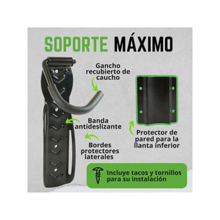 Soporte bicicleta pared con protector 4 unidades