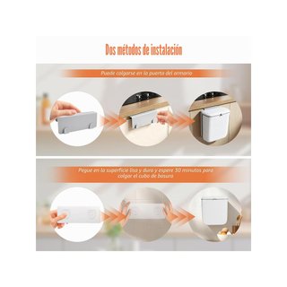 Cubo basura colgante cocina 10L con tapa