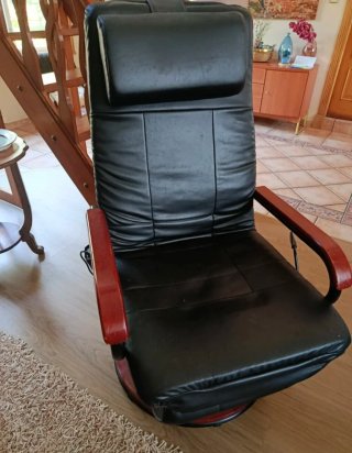 Sillón de masajes eléctrico de piel