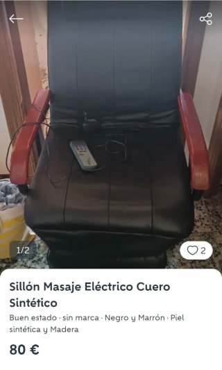 Sillón de masajes eléctrico de piel sintética