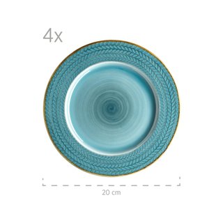 Juego vajilla café porcelana vintage azul